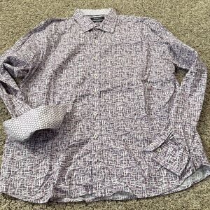 Bugatchi Purple Casual Long Sleeve Button Up Dress Shirt XL
